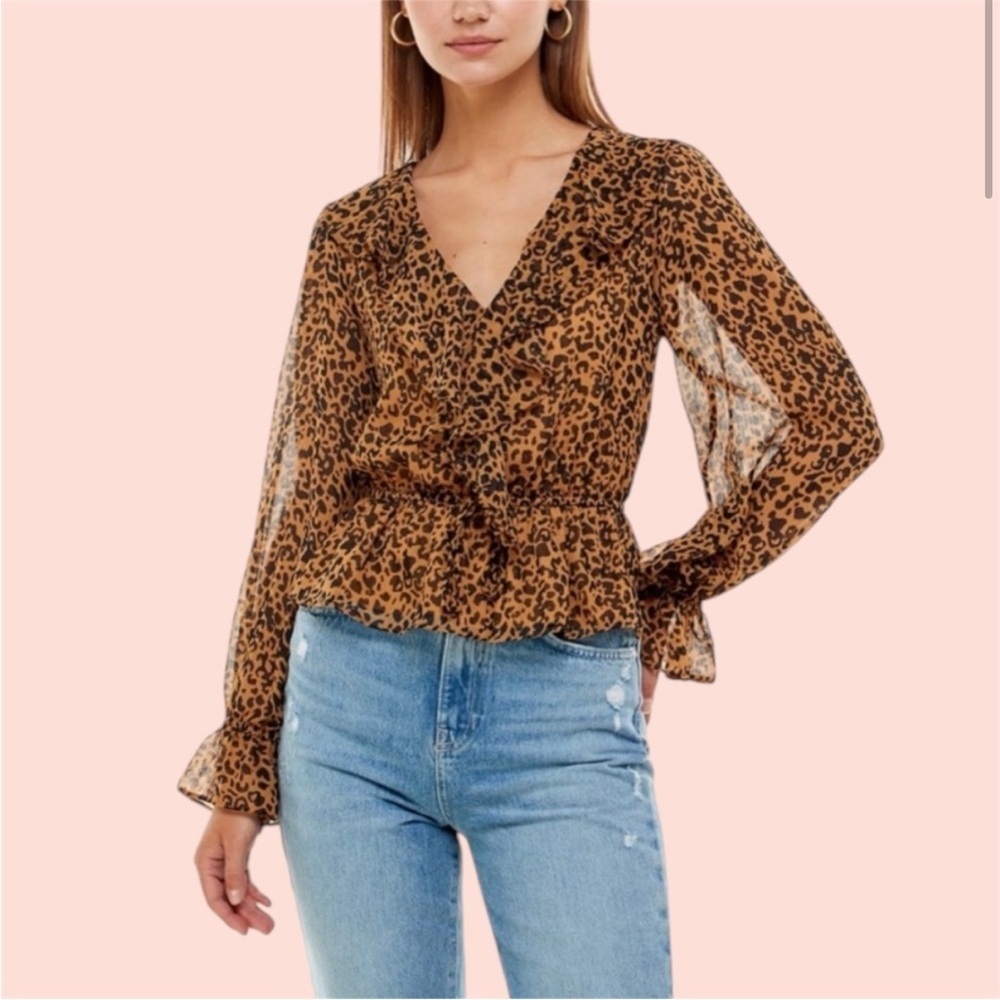Wayf Leopard Print Top